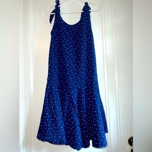 Tea Collection Tie Shoulder Jersey Dress Navy with Geometric Print Size 10